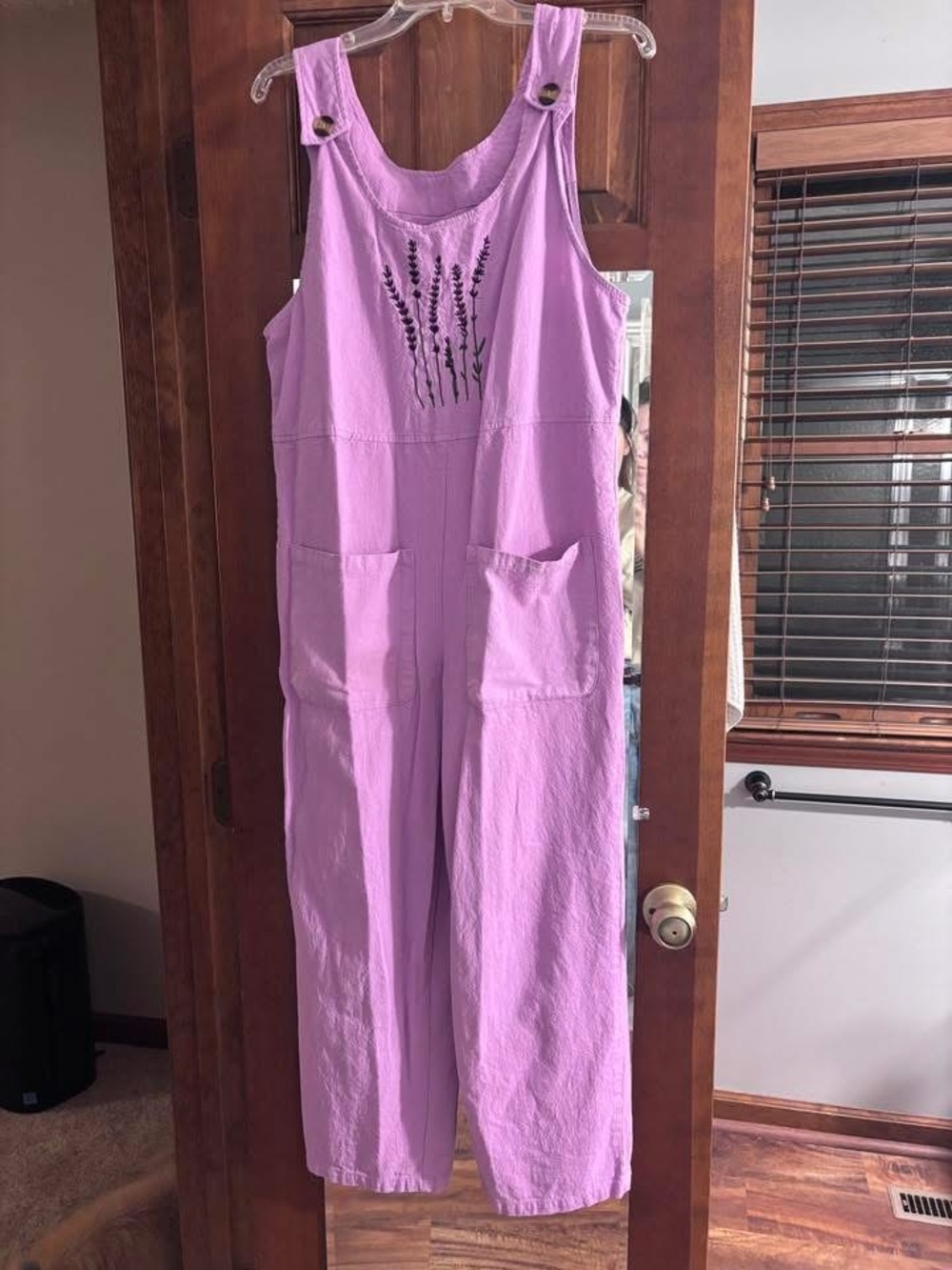Amazon Lavender Embroidered Cotton Jumpsuit